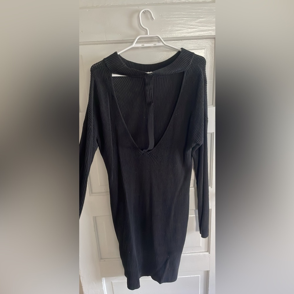 Black Knit Sweater Dress